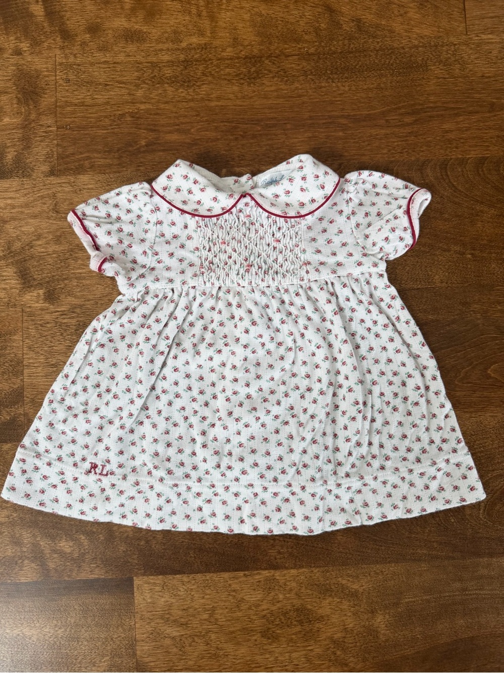 Ralph Lauren Baby Girls Floral Smocked Dress Size 6M